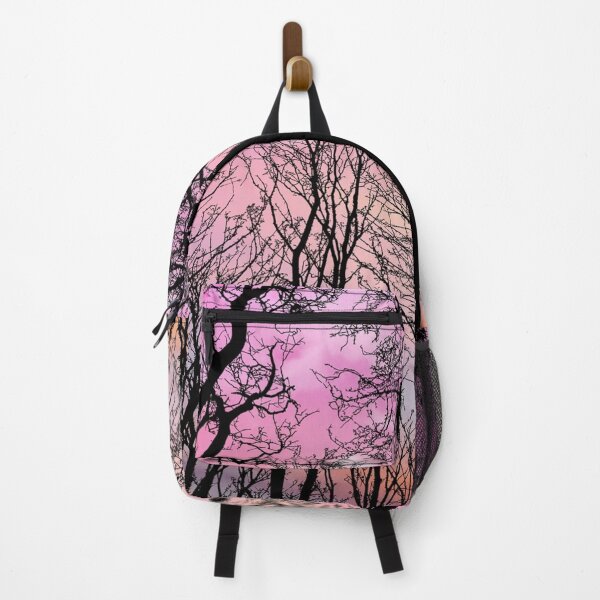 Item preview, Dreamy Forest Silhouette, pink orange after midnight sky designed and sold by August-E.