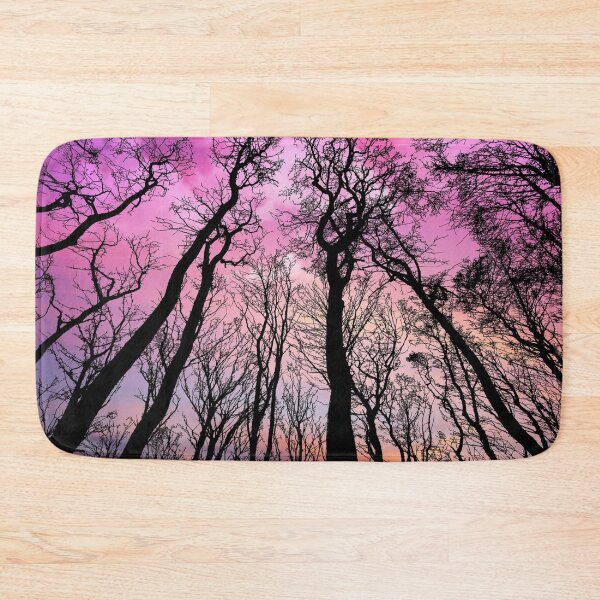 Item preview, Dreamy Forest Silhouette, pink orange after midnight sky designed and sold by August-E.