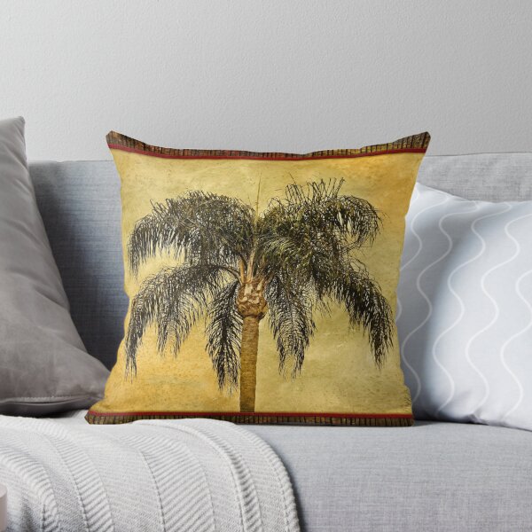 Tropical Retro Palm Tree Vintage Hawaiian Palms Throw Pillow