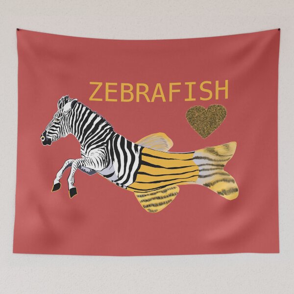 Item preview, ZEBRAFISH with heart and text designed and sold by RBgoodies.