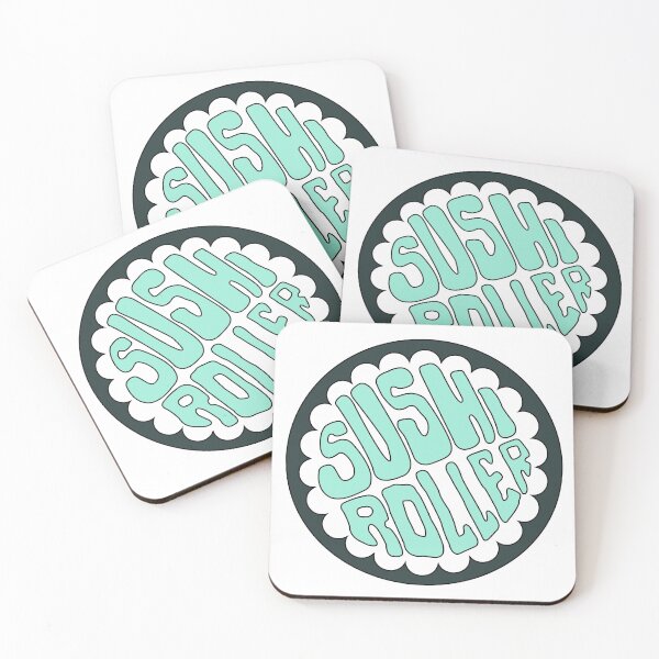 Item preview, Aqua retro sushi roller logo designed and sold by Sushi-Roller.