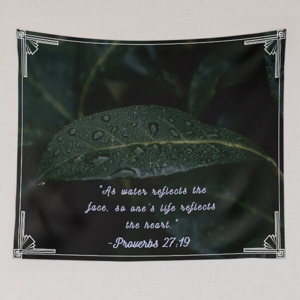 Item preview, Proverbs 27:19 Rainy Leaves Bible Verse Quote designed and sold by JLPhotographer.