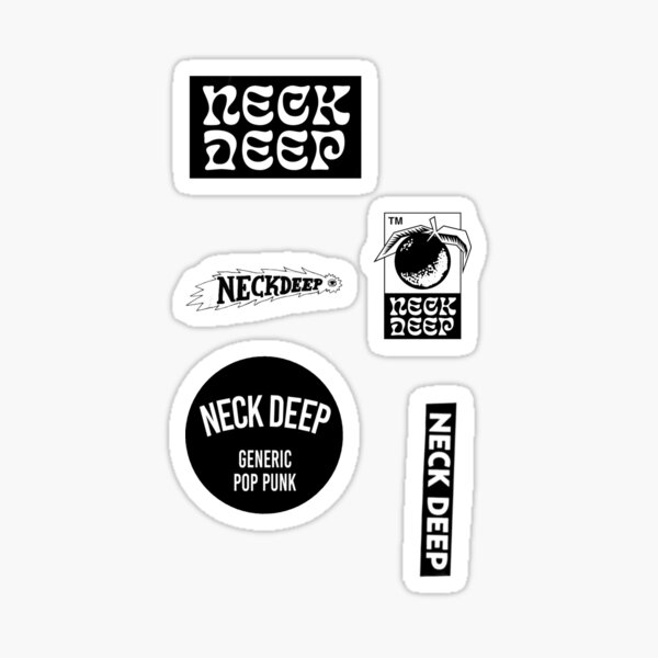 black and white neck deep sticker pack Sticker