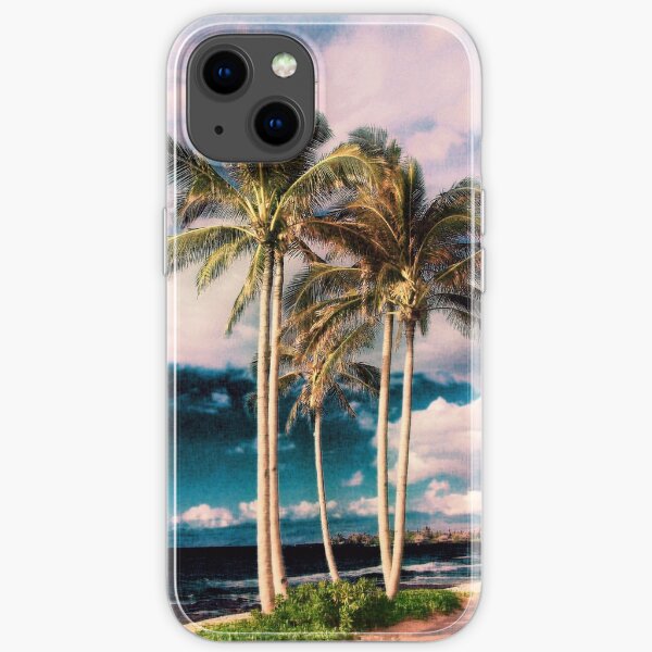 Tropical Retro Palm Tree Vintage Hawaiian Palms iPhone Soft Case