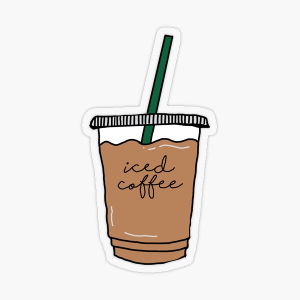 Cute Iced Coffee Cups - Classic Brown Sticker for Sale by TimorousEclectc