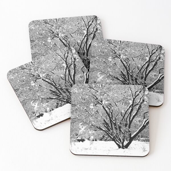 Winter Tree Coasters (Set of 4)