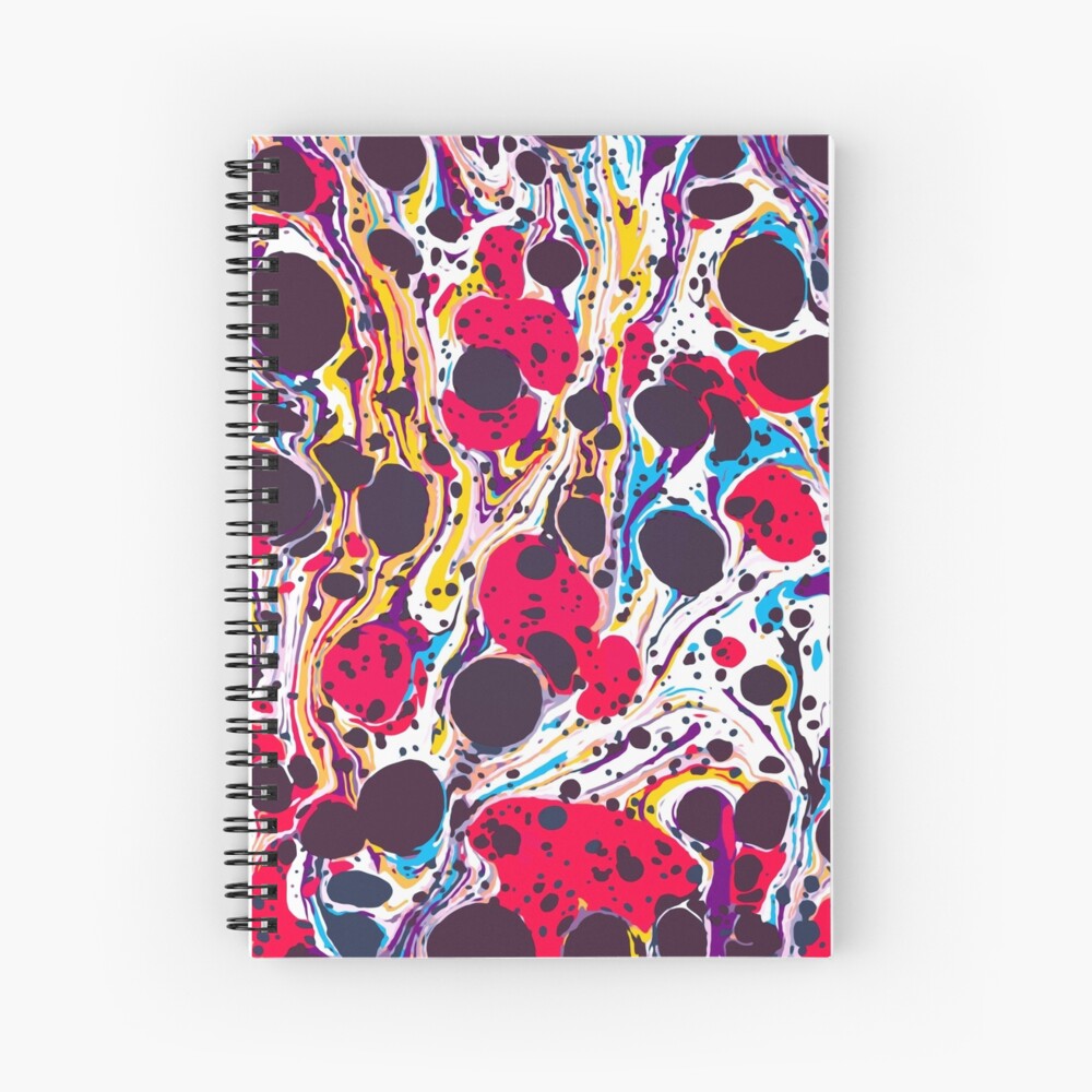 Psychedelic Vintage Marbled Paper Pepe Psyche Spiral Notebook