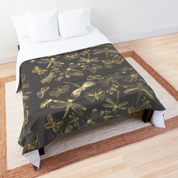 Dragonfly-Butterfly Illustration, Fine Art Comforter