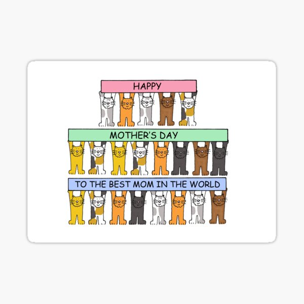 Artikel-Vorschau von Alles Gute zum Muttertag Beste Mutter der Welt Cartoon Cats, designt und verkauft von KateTaylor.