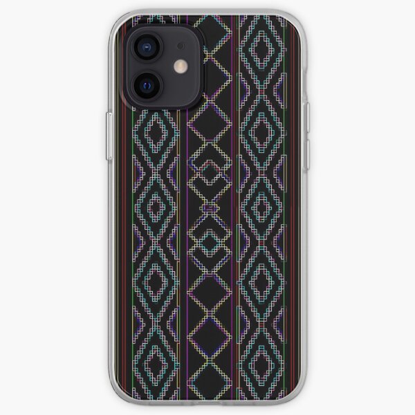 Arabesque Neon Lines Art iPhone Soft Case