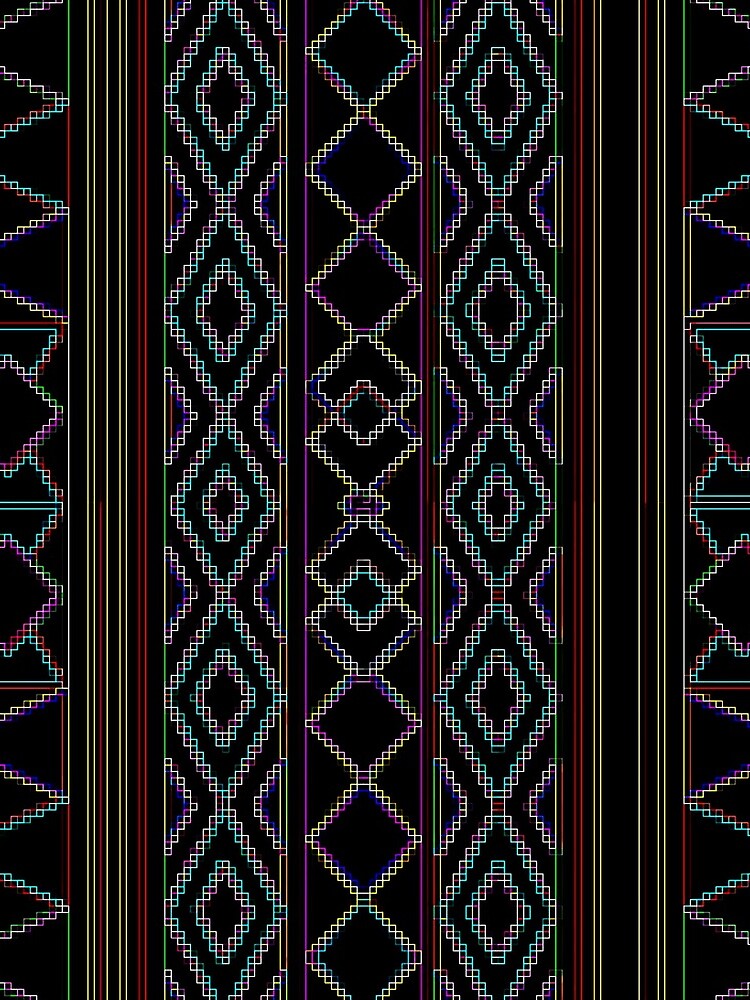 Arabesque Neon Lines Art by vkdezine