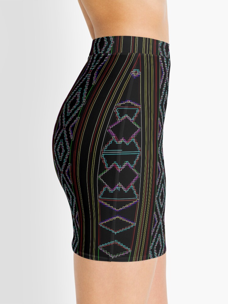 Alternate view of Arabesque Neon Lines Art Mini Skirt