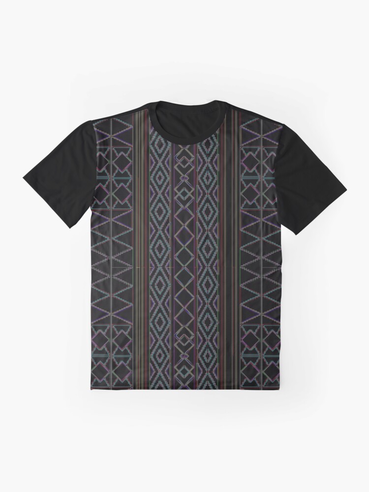 Alternate view of Arabesque Neon Lines Art Graphic T-Shirt