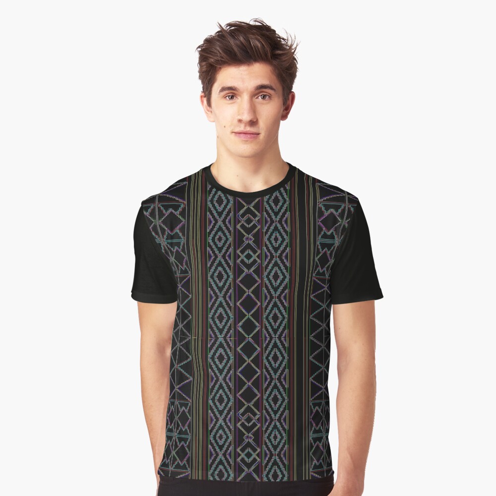 Arabesque Neon Lines Art Graphic T-Shirt