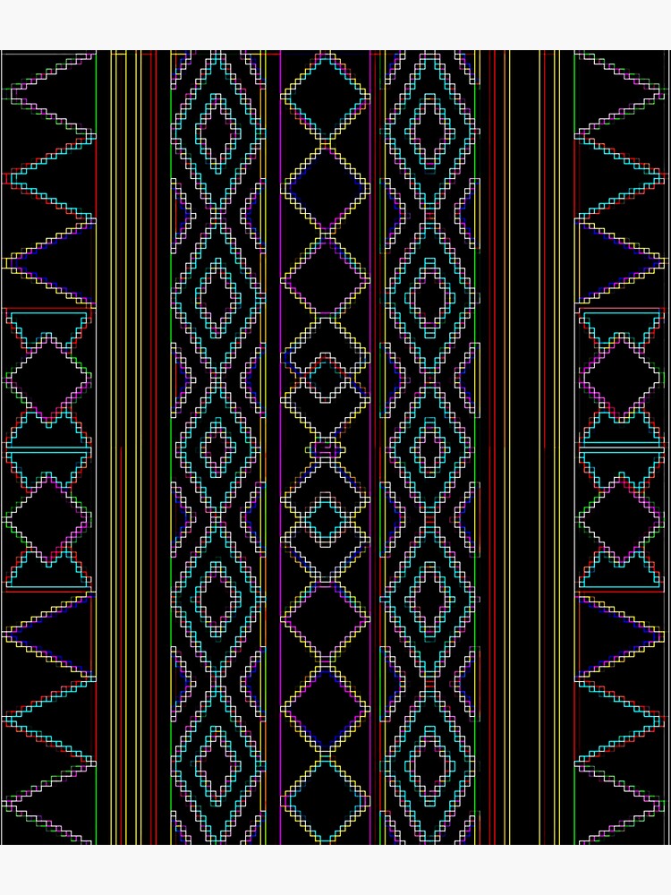 Arabesque Neon Lines Art by vkdezine