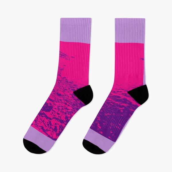 Item preview,  stony lake edge with pine cone and stick in water pink gradient water designed and sold by Brian Scantlebury.