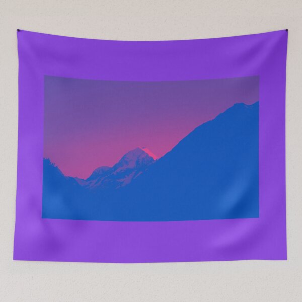 Item preview, Blue and pink gradient colors of snow capped mountain designed and sold by Brian Scantlebury.