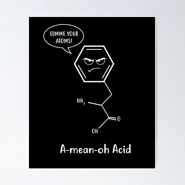 Item preview, Mean Amino Acid Structure Chemistry Pun designed and sold by Aziro-designs.