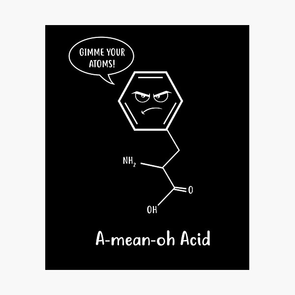 Item preview, Mean Amino Acid Structure Chemistry Pun designed and sold by Aziro-designs.