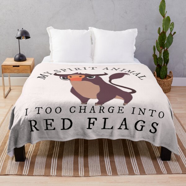 Item preview, My Spirit Animal Is A Bull I Too Charge Into Red Flags Cartoon Black designed and sold by Gordon Nelson.