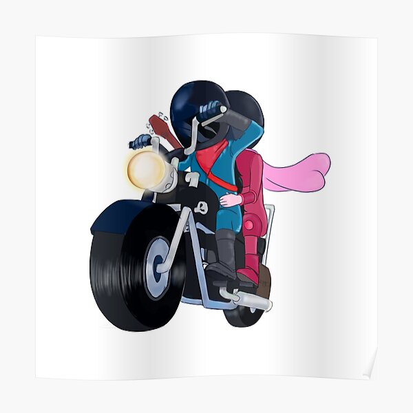 "Marceline and Bubblegum on Motorcycle" Poster for Sale by MarinaGorban