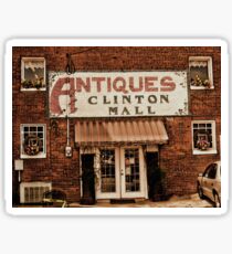 "Antiques, Clinton Mall, #1"... prints and products Sticker