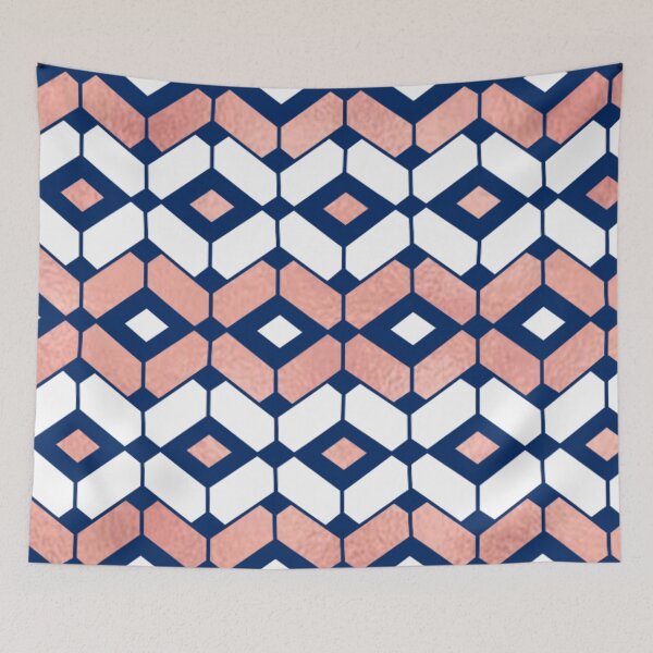 Item preview, Rose gold and navy diamond pattern designed and sold by MLD112.