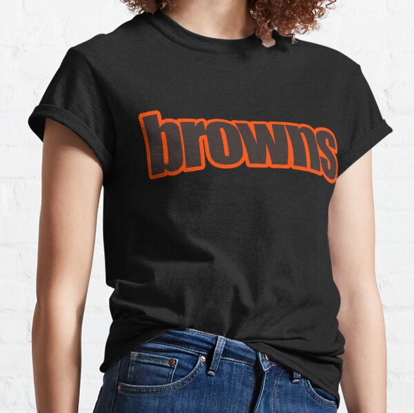Cleveland Browns Womens Brown Boyfriend Vintage Short Sleeve T