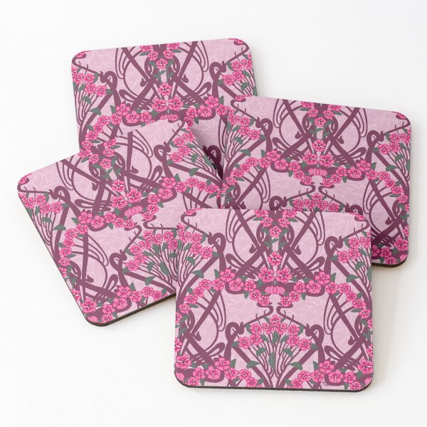 Item preview, Guirnalda Art Nouveau en color rosa designed and sold by MeganSteer.