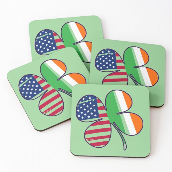 Item preview, St. Patrick's Day Irish American Flag Shirt Shamrock Gift T-Shirt designed and sold by TheFlipRepublic.