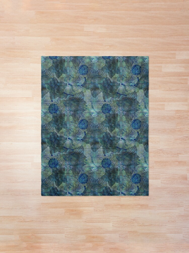 Alternate view of mottled green and blue floral with butterflies pattern Comforter
