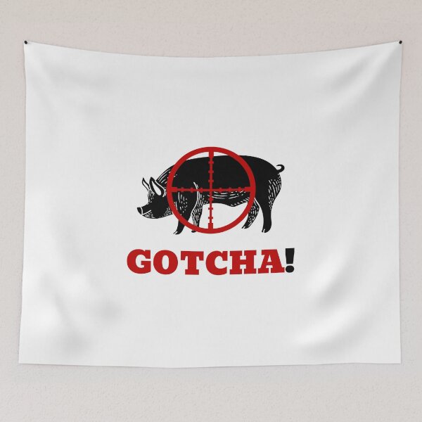 Item preview, Gotcha! Hog hunting pig boar hunter white designed and sold by daguilon.
