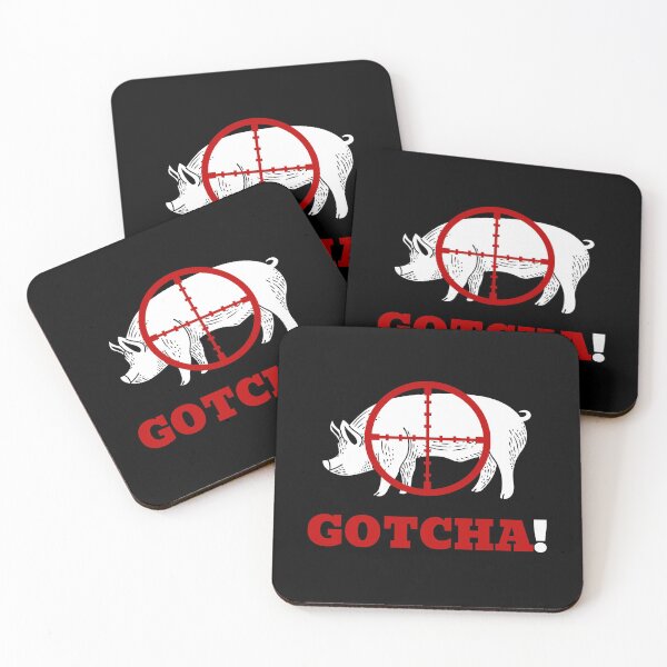Item preview, Gotcha! Hog hunting pig boar hunter black designed and sold by daguilon.