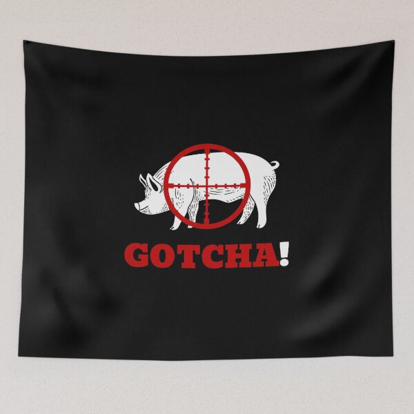 Item preview, Gotcha! Hog hunting pig boar hunter black designed and sold by daguilon.