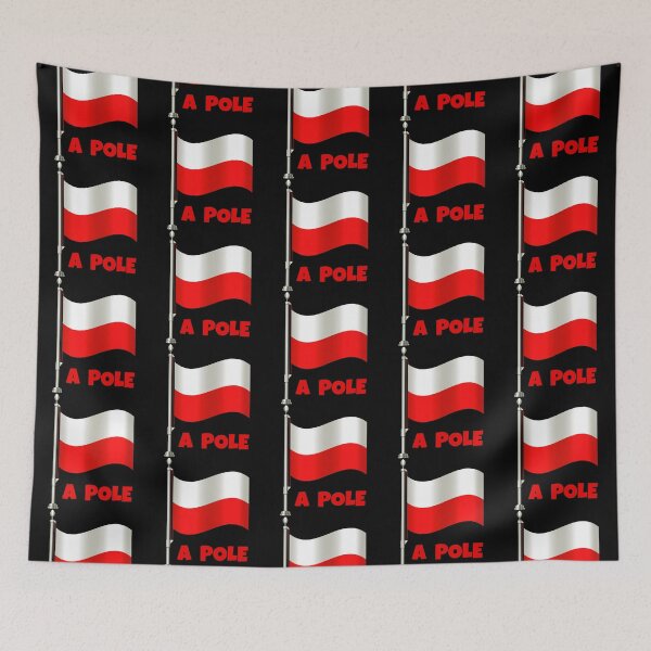 Item preview, “A POLE” Flag Pun (on Black) designed and sold by PawsitiveMum.