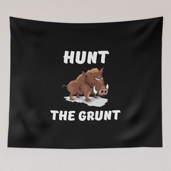 Item preview, Hunt the grunt. Hog hunting pig boar hunter black designed and sold by daguilon.