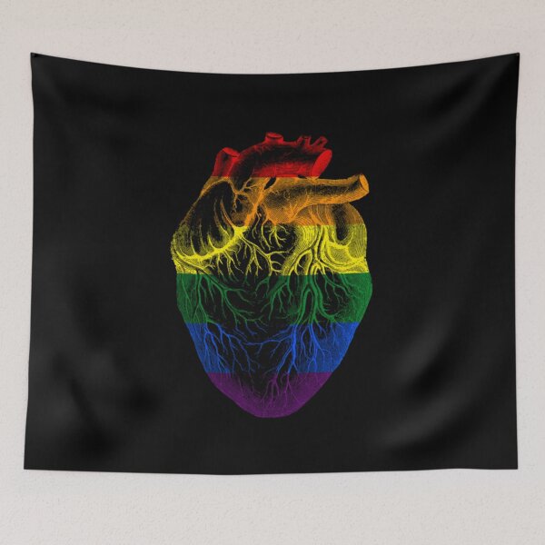 Item preview, Gay pride Flag Anatomical heart designed and sold by DotorEaon.