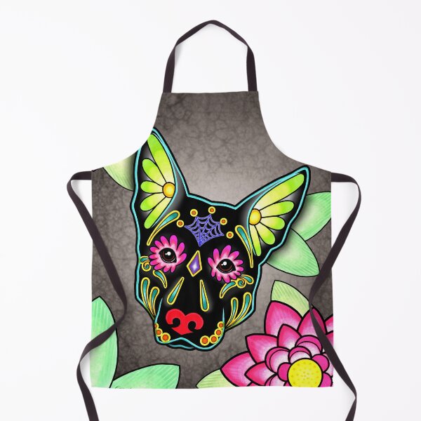 Item preview, Day of the Dead German Shepherd in Black Sugar Skull Dog designed and sold by Pretty In Ink.