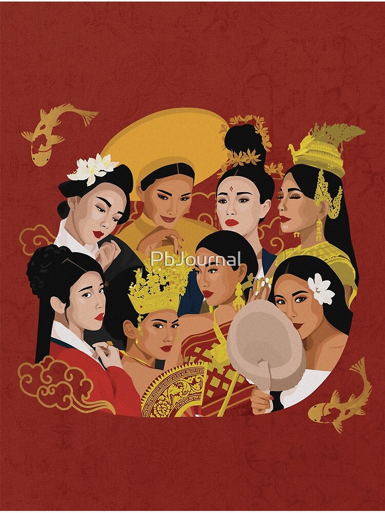 Imagen 3 de 3, Lámina artística con la obra Celebración asiática, diseñada y vendida por PbJournal.