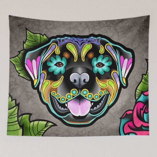Item preview, Rottweiler - Day of the Dead Sugar Skull Dog designed and sold by Pretty In Ink.