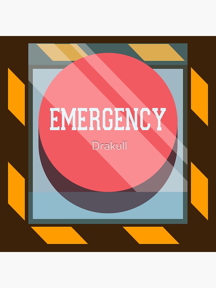 "Emergency Button - Among Us" Sticker by Drakull | Redbubble