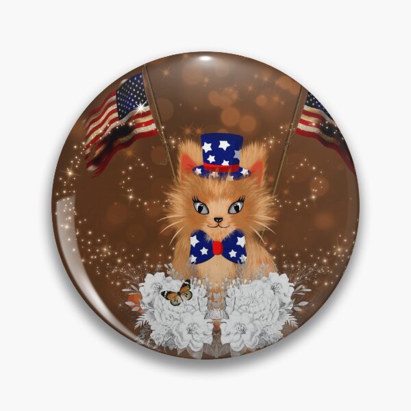 Item preview, Cute kitten with flag and american flag designed and sold by nicky2342.