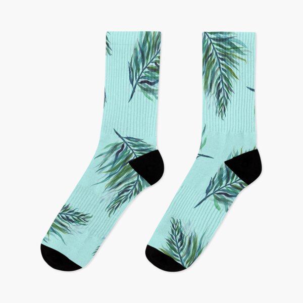Item preview, Swaying Palms - green and pool blue designed and sold by LSMwatercolour.