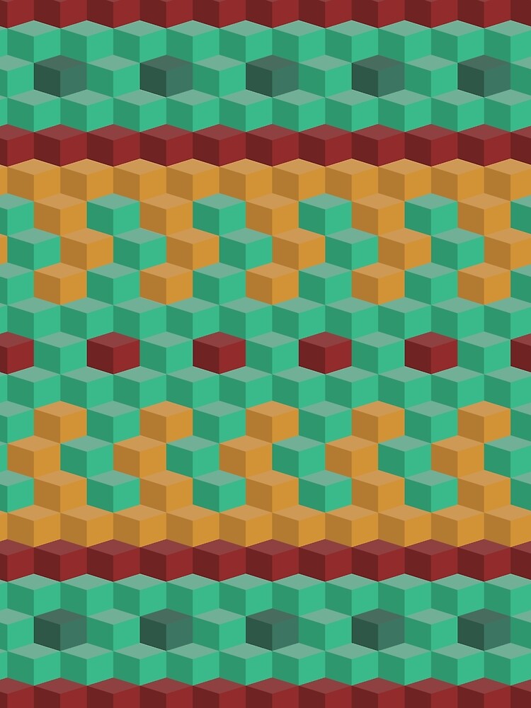 Thumbnail 3 of 3, Scarf, Color cube pattern designed and sold by chillwill960.