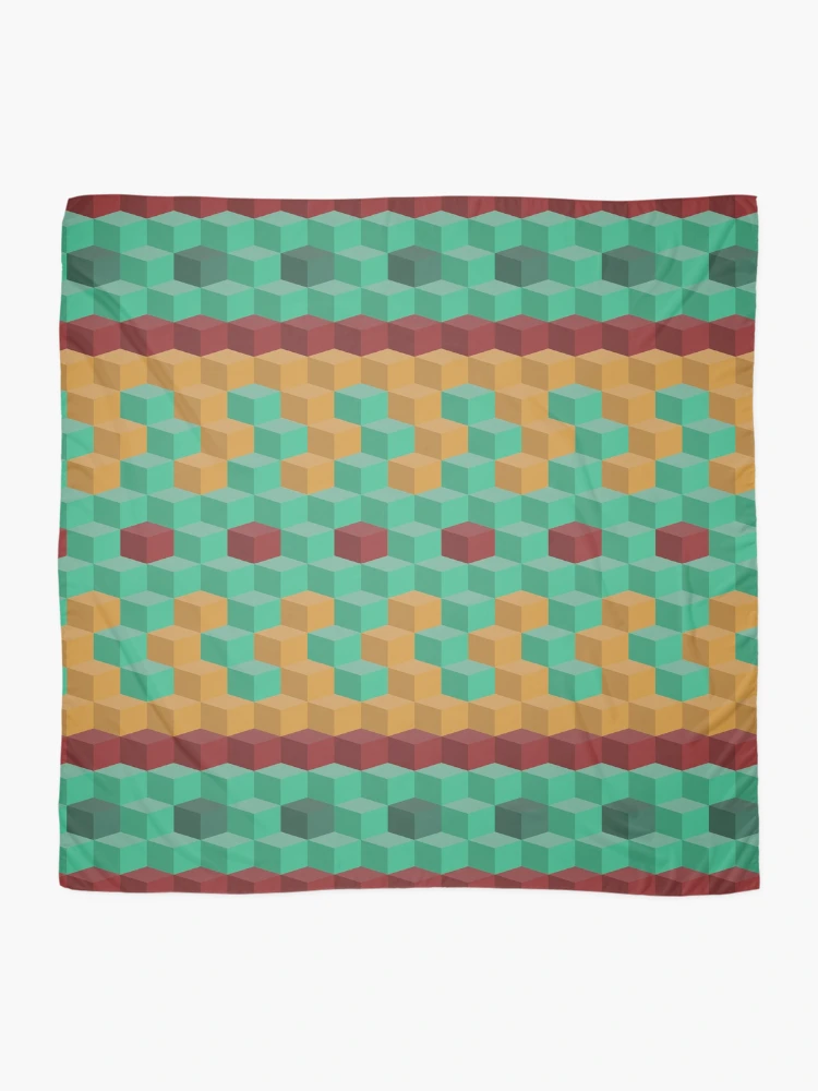 Thumbnail 2 of 3, Scarf, Color cube pattern designed and sold by Will Fisler.