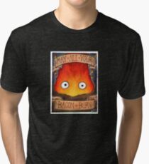 Howl's Moving Castle Illustration - CALCIFER (original) Tri-blend T-Shirt