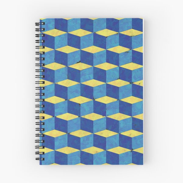 Item preview, Blue and yellow painted cube pattern designed and sold by Will Fisler.
