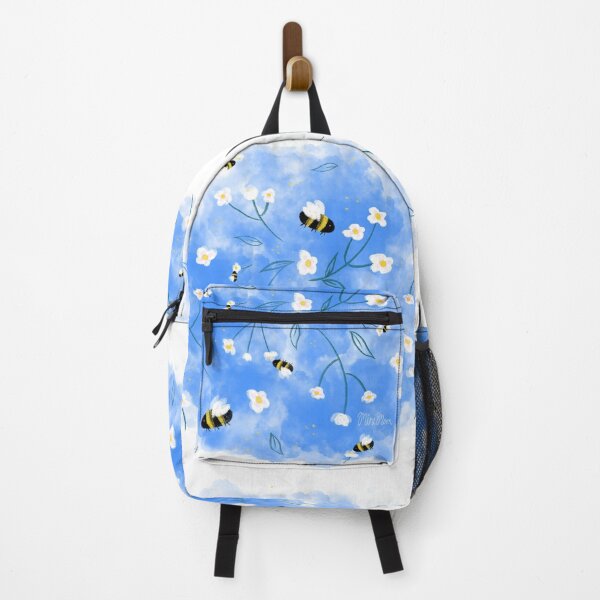 Item preview, Bee delighted, a cornflower blue spring and summer time illustration  designed and sold by MiniMoonArts.
