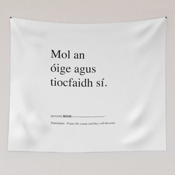 Item preview, Mol an óige agus tiocfaidh sí - Praise the young and they will blossom. Irish language designed and sold by BuyIrishArt.