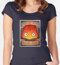Studio Ghibli Illustration: CALCIFER #2 Women's Fitted Scoop T-Shirt